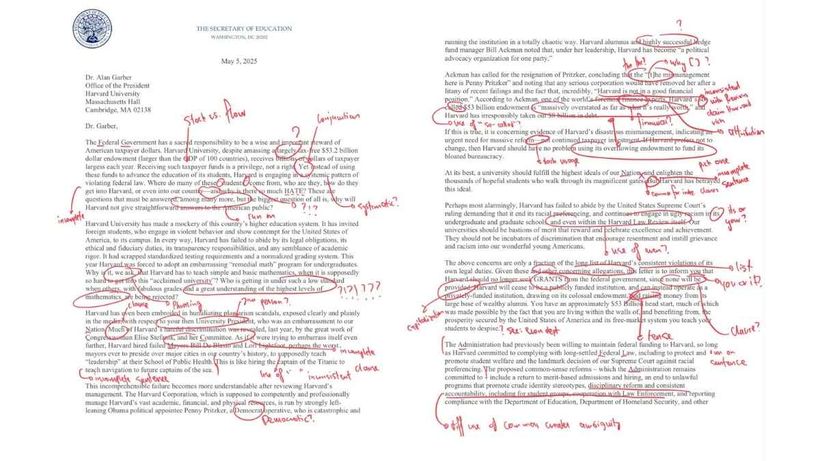 Carta de la Universidad de Harvard