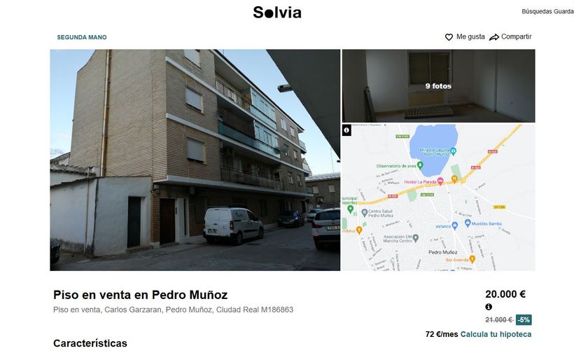 anuncio del piso en Solvia