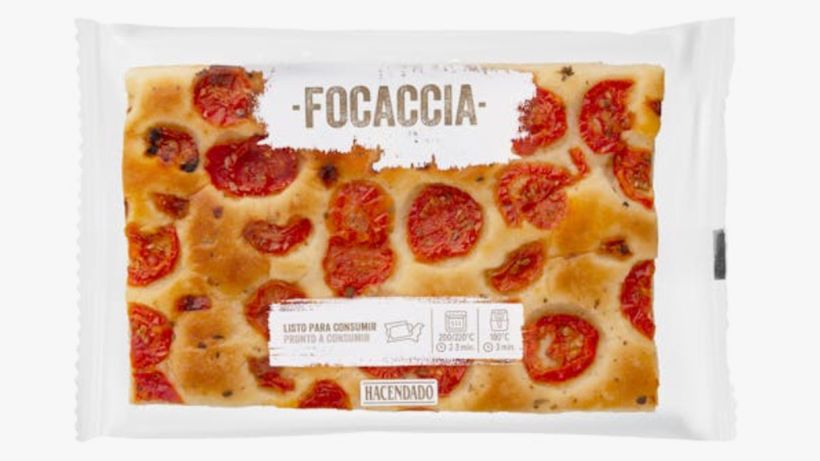 Focaccia de Mercadona con tomates cherry