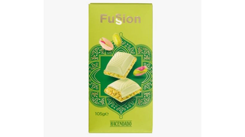 Chocolate blanco Fussion de pistacho de Mercadona