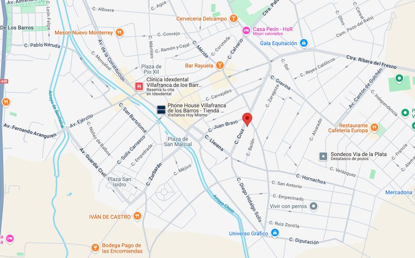 Localización de la vivienda en Villafranca de los Barros