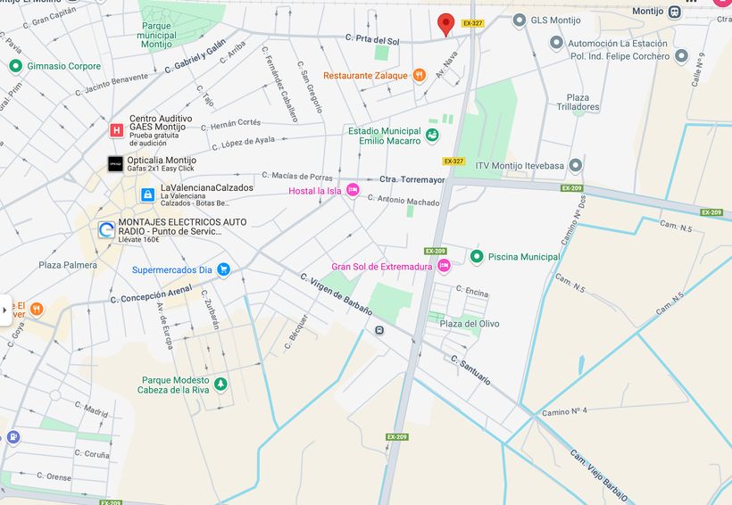 Localización de la vivienda en Aliseda