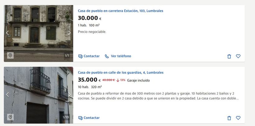 captura de pisos en Lumbrales en Idealista