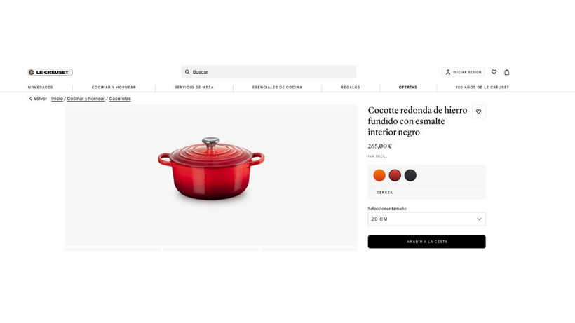 Modelo de olla de Le Creuset