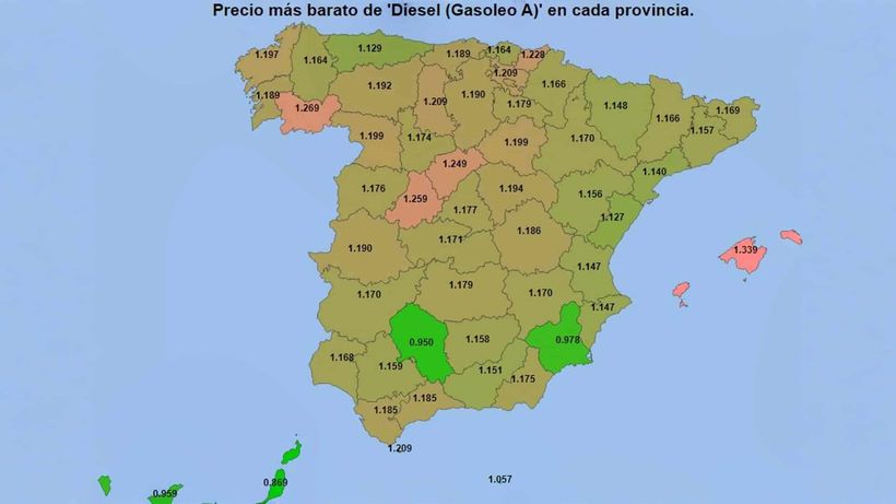 Precio diesel por provincias