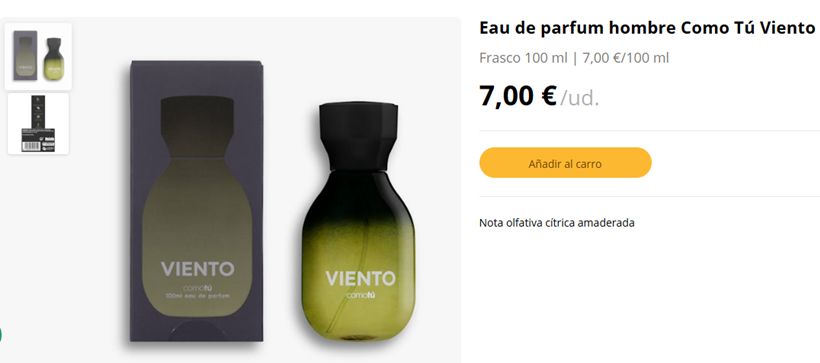 Eau de parfum hombre Como Tú Viento