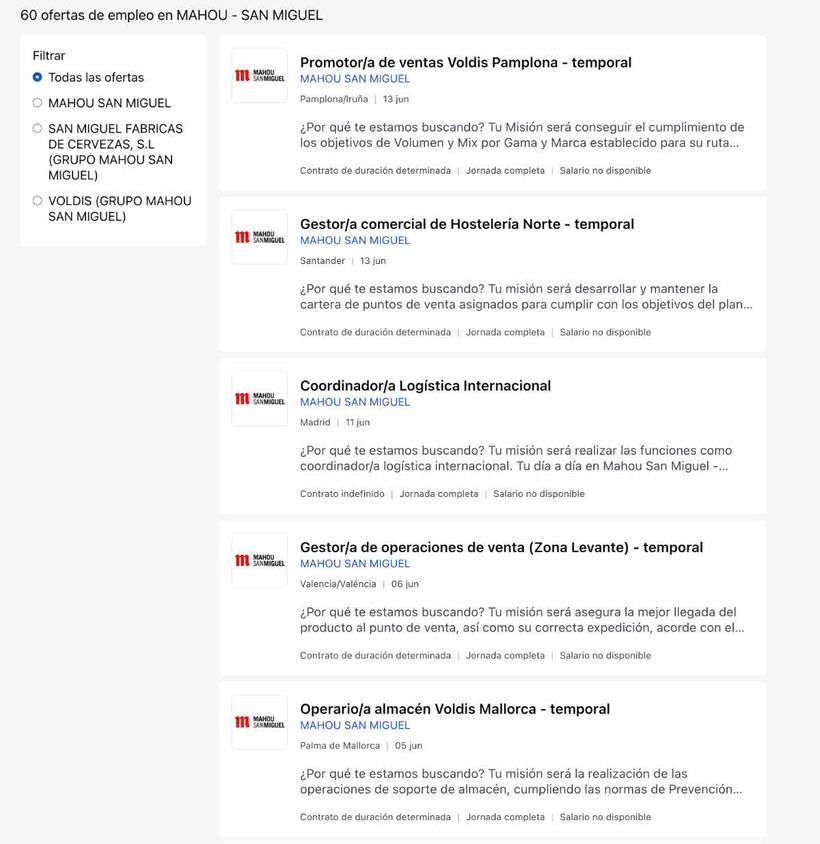 Canal de empleo de San Miguel en Infojobs