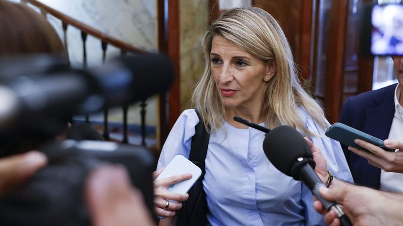 La vicepresidenta segunda y ministra de Trabajo, Yolanda Díaz, a su llegada al pleno