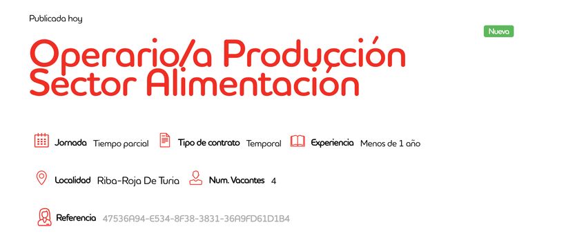 Captura de pantalla de la oferta de empleo de Adecco
