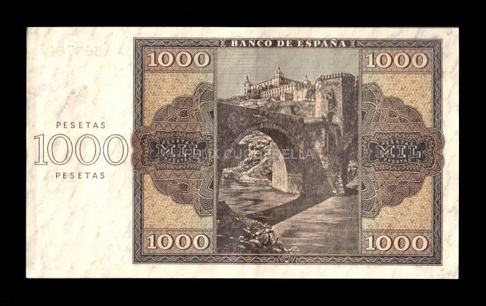 reverso del billete de 1.000 pesetas