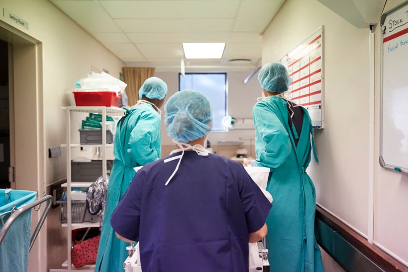 Trabajadores en un hospital