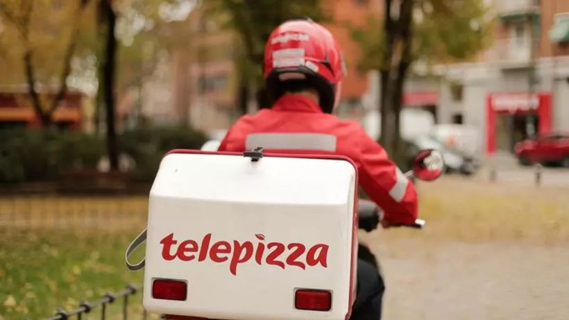 Un repartidor de Telepizza
