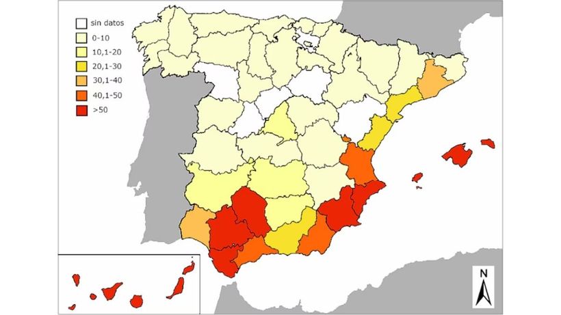mapa de la cucaracha en España