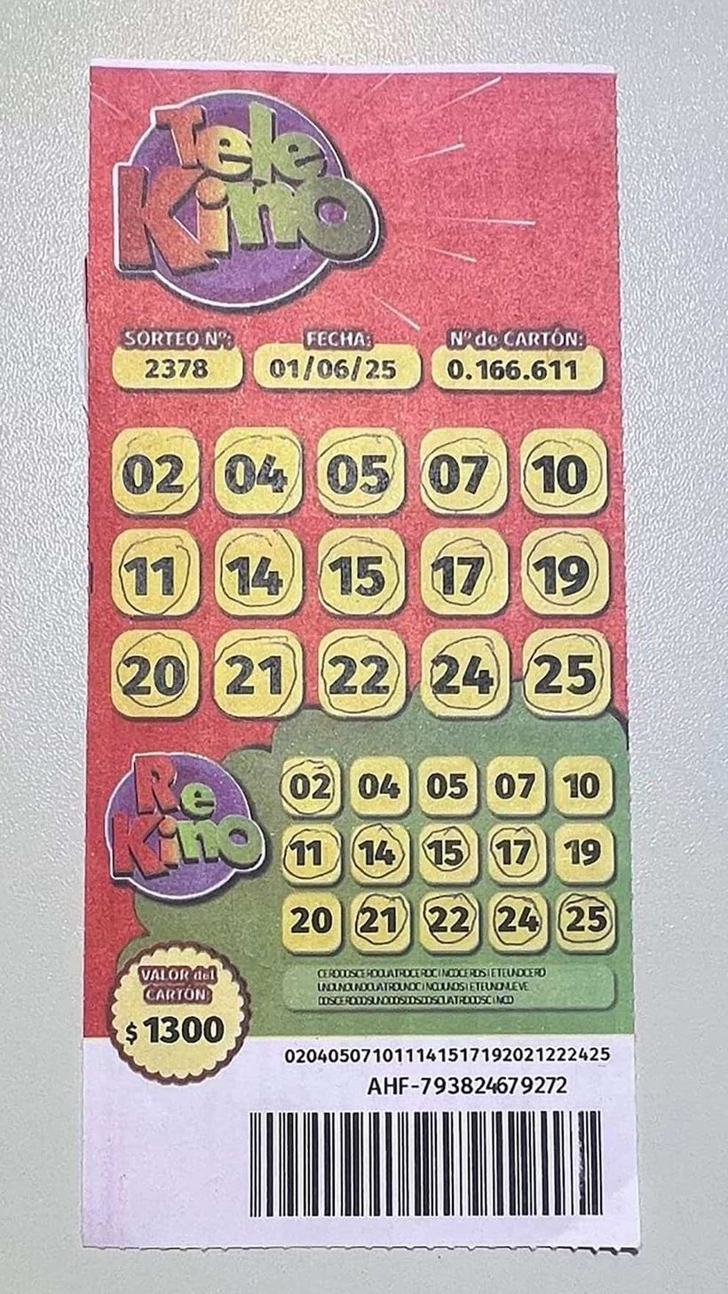 Boleto ganador Telekino