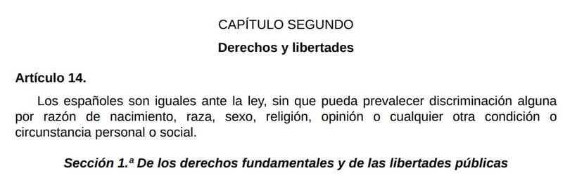 Artículo 14 de la Constitución Española
