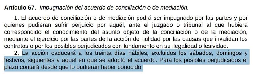Artículo 67 de la Ley Reguladora de la Jurisdicción Social