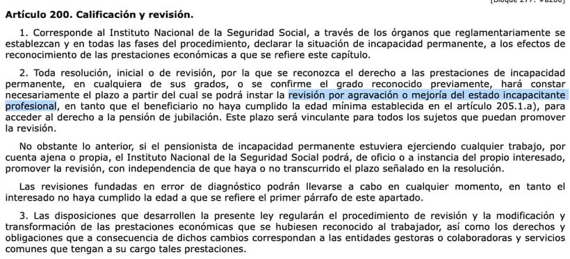 Artículo 200 de la Ley General de la Seguridad Social