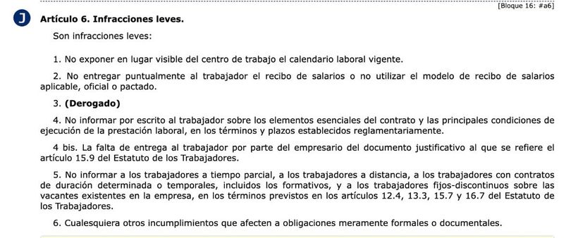 Artículo 6 de la LISOS