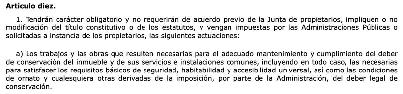 Artículo 10 de la ley de propiedad horizontal