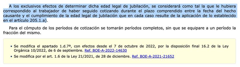 Artículo 207 de la Ley General de la Seguridad Social