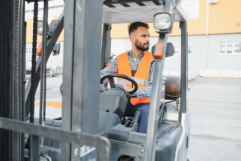 El conductor de una carretilla