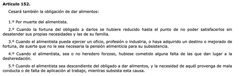 Artículo 152 del Código Civil