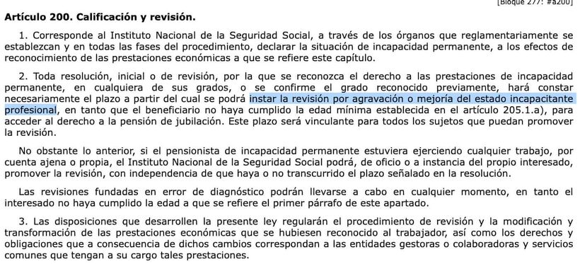 Artículo 200 de la Ley General de la Seguridad Social