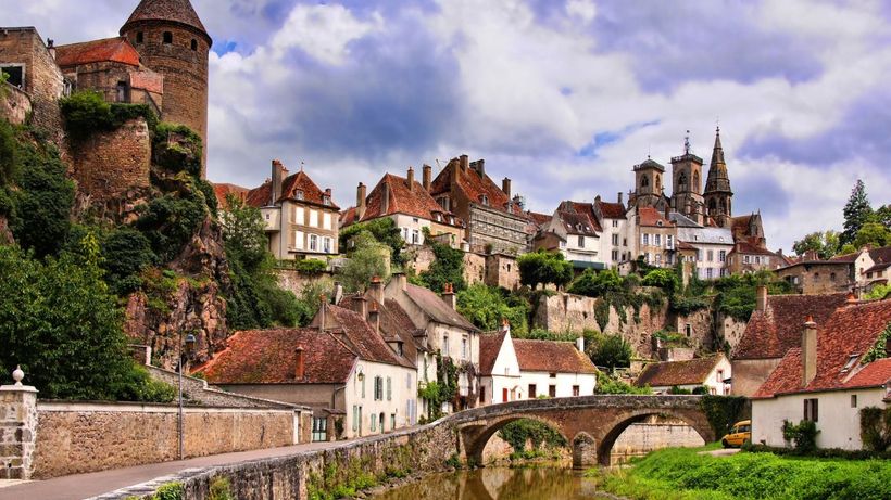 Paisaje de Borgoña, en Francia