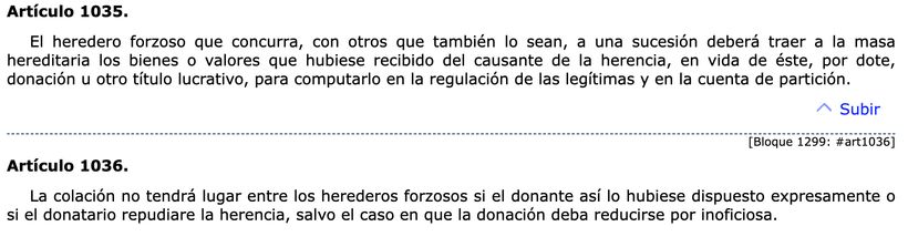 Artículos 1035 y 1036 del Código Civil