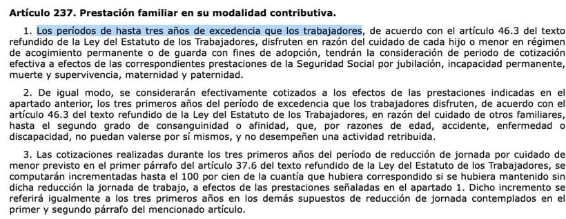 Artículo 237 de la Ley General de la Seguridad Social