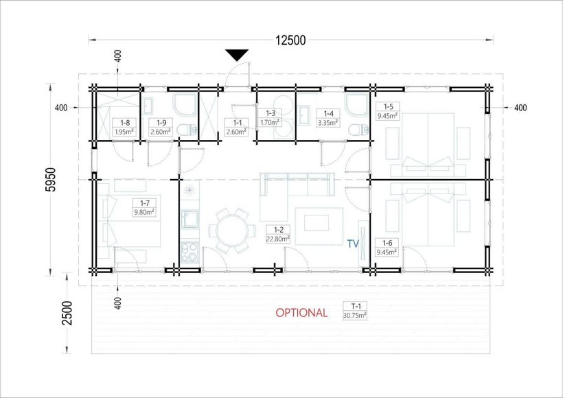 Plano de la casa prefabricada