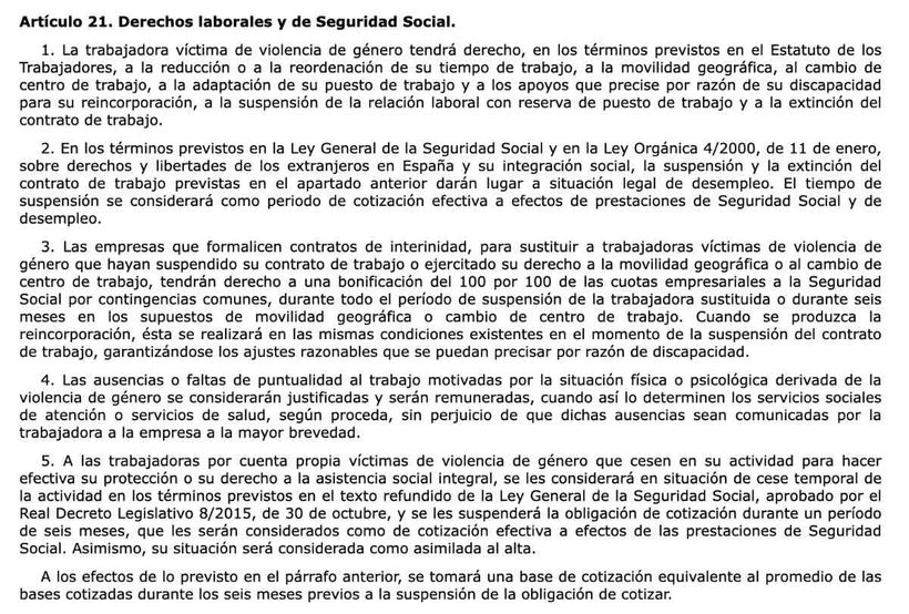 Artículo 21 de la Ley Orgánica 1/2004