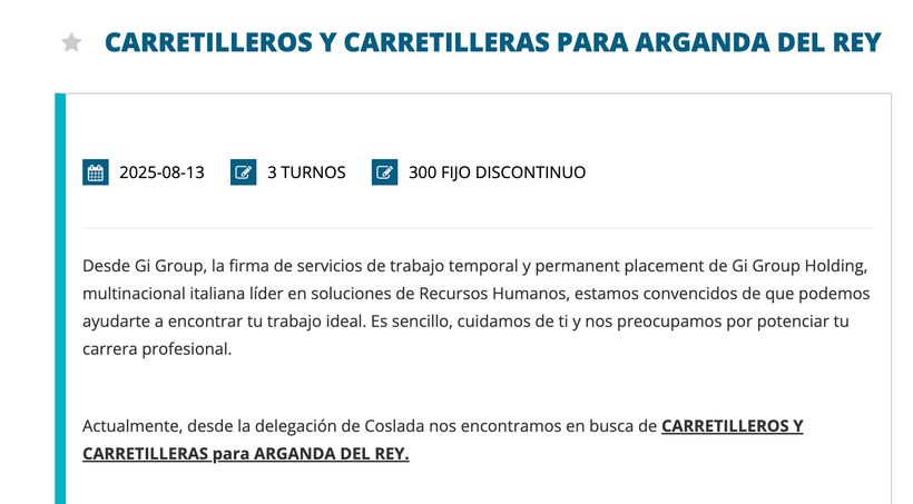 Ofrta empleo carretilleros