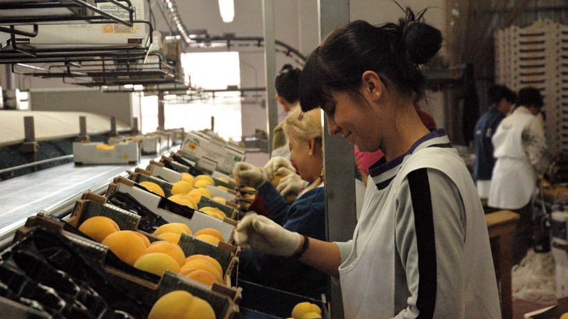 Mujer trabajando en una fábrica