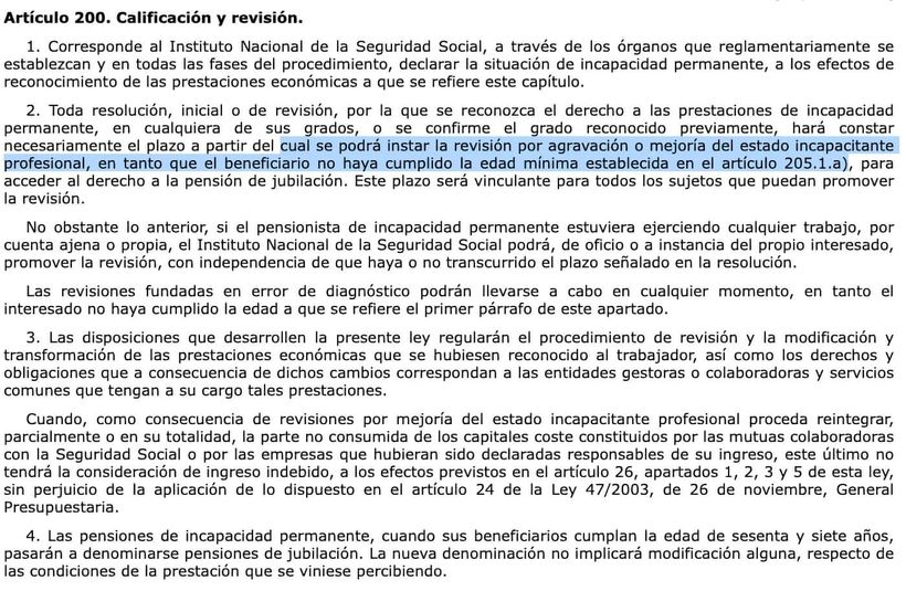 Artículo 200 de la Ley General de la Seguridad Social