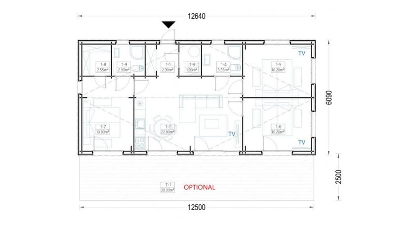 Plano de la casa prefabricada 'Nicole'
