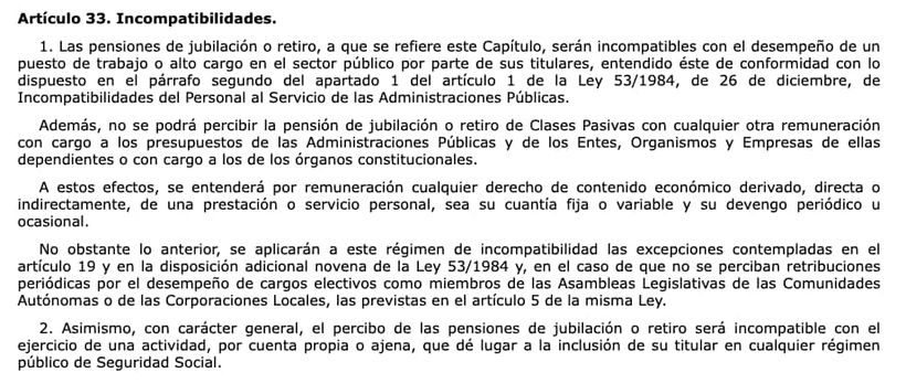 artículo 33 del Texto Refundido de la Ley de Clases Pasivas del Estado (TRLCPE)