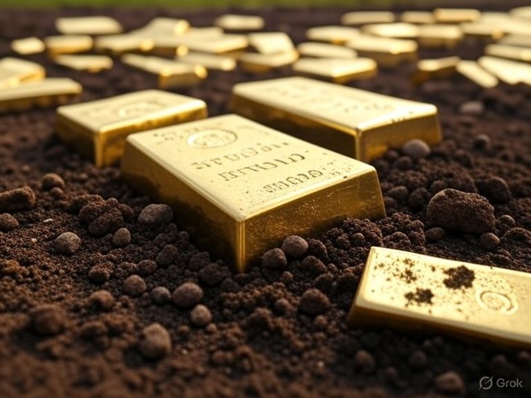 Lingotes de oro desenterrados