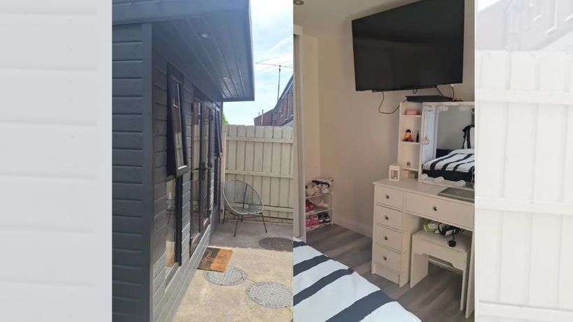 Interior de la caseta de jardín