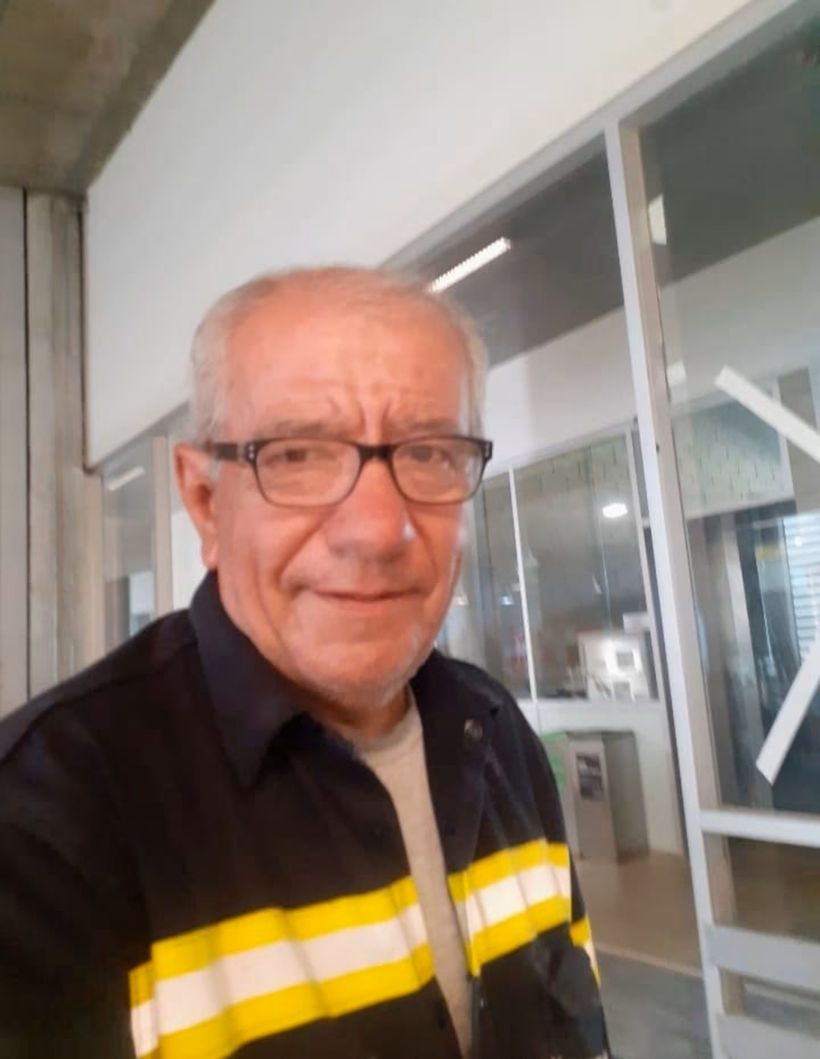 Darío César Ramírez trabajando