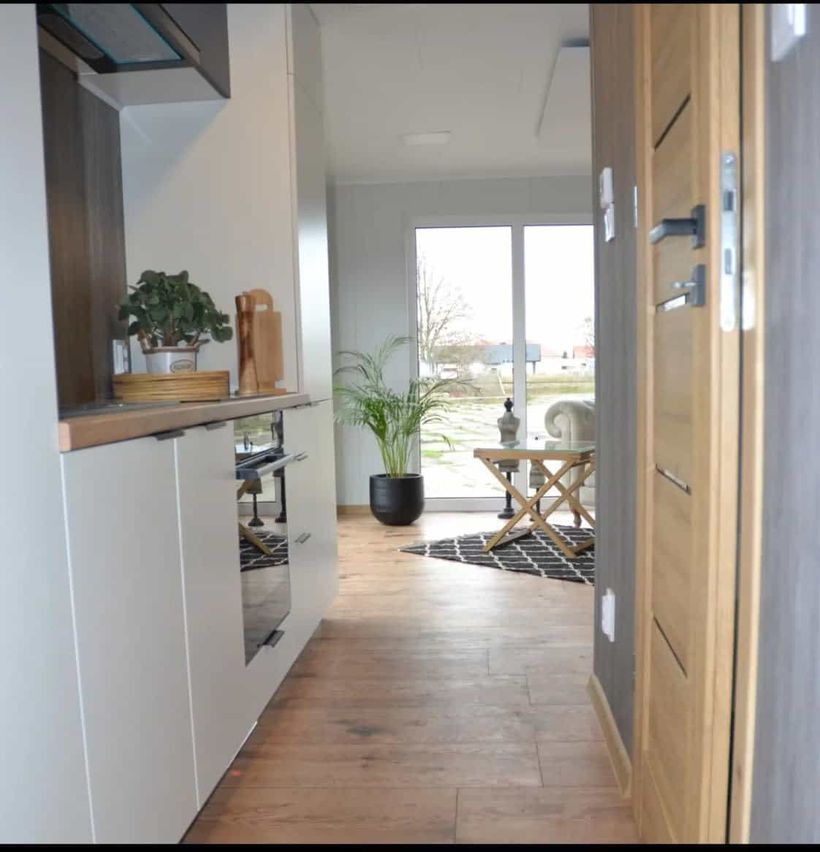 Interior de la casa prefabricada