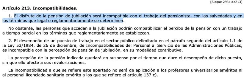 Artículo 213 de la Ley General de la Seguridad Social