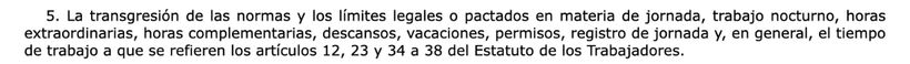 Artículo 7.5 del Estatuto de los Trabajadores