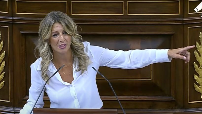 Yolanda Díaz finalizando su intervención