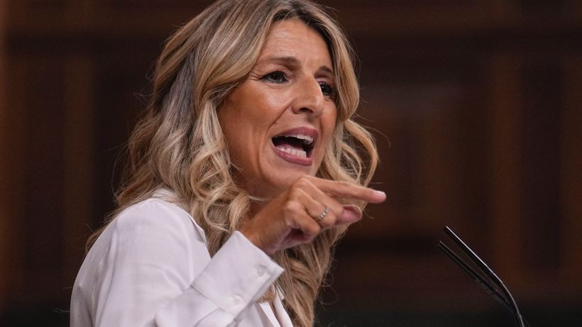 Yolanda Díaz durante el debate de la reducción de jornada