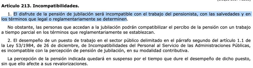 Artículo 213 de la Ley General de la Seguridad Social