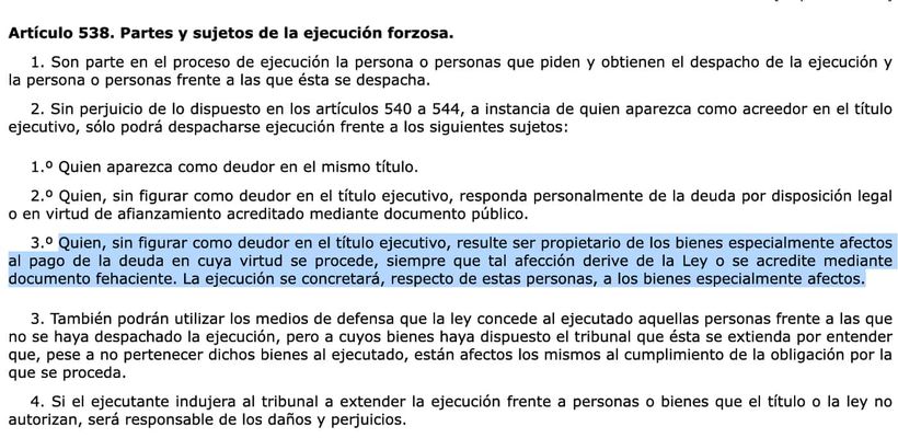 Artículo 538.2.3 de la Ley de Enjuiciamiento Civil