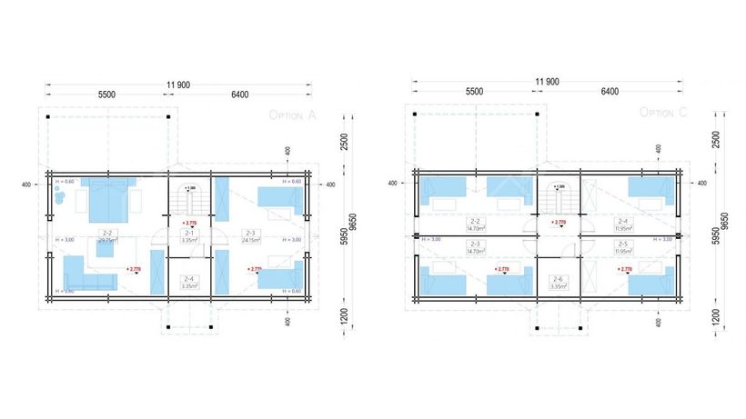 Planos de la segunda planta del modelo ‘Vera’ 