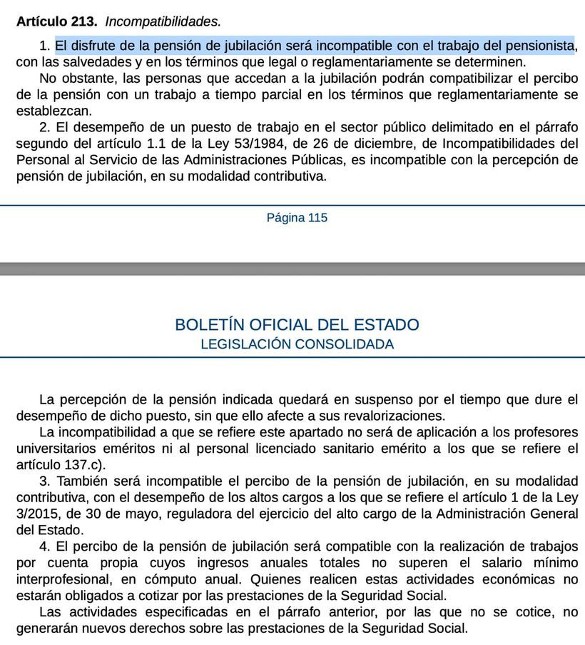 Artículo 213 de la Ley General de la Seguridad Social