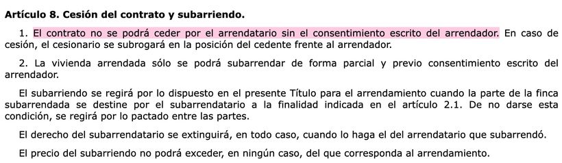 Ley de arrendamientos urbanos BOE